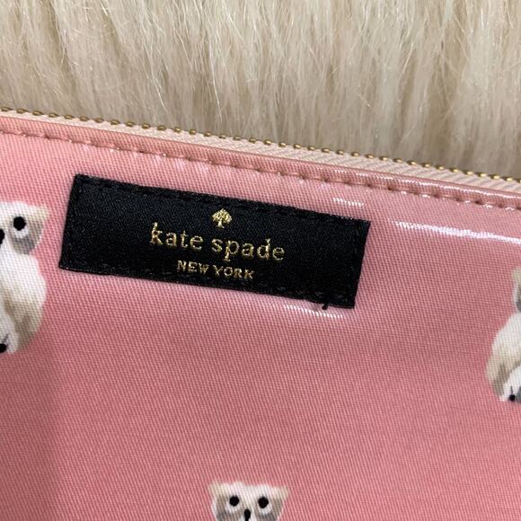 KATE SPADE Daycation Pink PAINTERLY OWL Zip Around NEDA Wallet - Picture 2 of 13